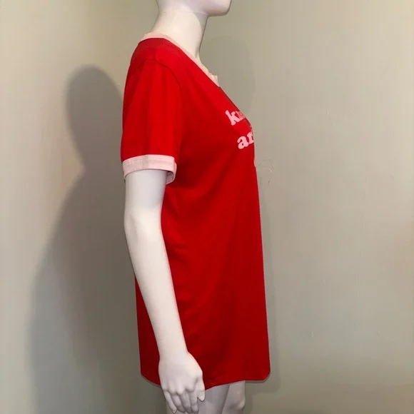 LulaRoe Red & Pink Short Sleeve “Kind People” Slogan T-Shirt - L - Picture 3 of 6